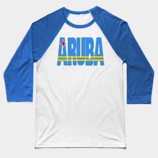 Aruba flag stencil Baseball T-Shirt